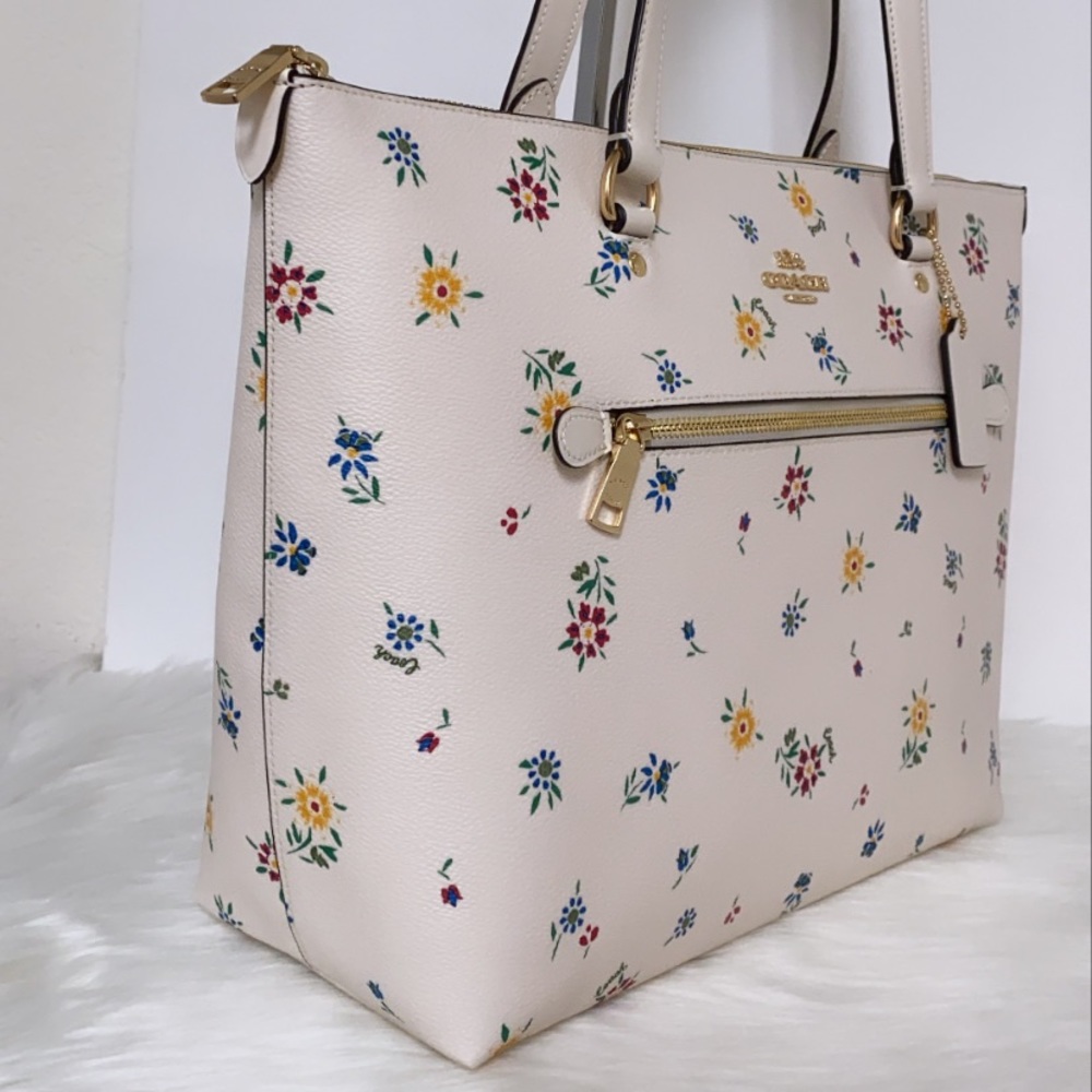 New💃Coach Gallery Tote Purse Wild Meadow Print - Picture 2 of 10